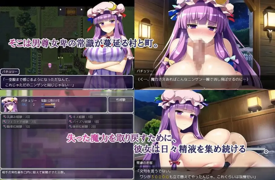 图片[1]-失去魔力的姆Q卖春冒险魔力v1.0/を失ったパチュリーが体を売って働くお話v1.0（PC端） | 羽翼社-羽翼社